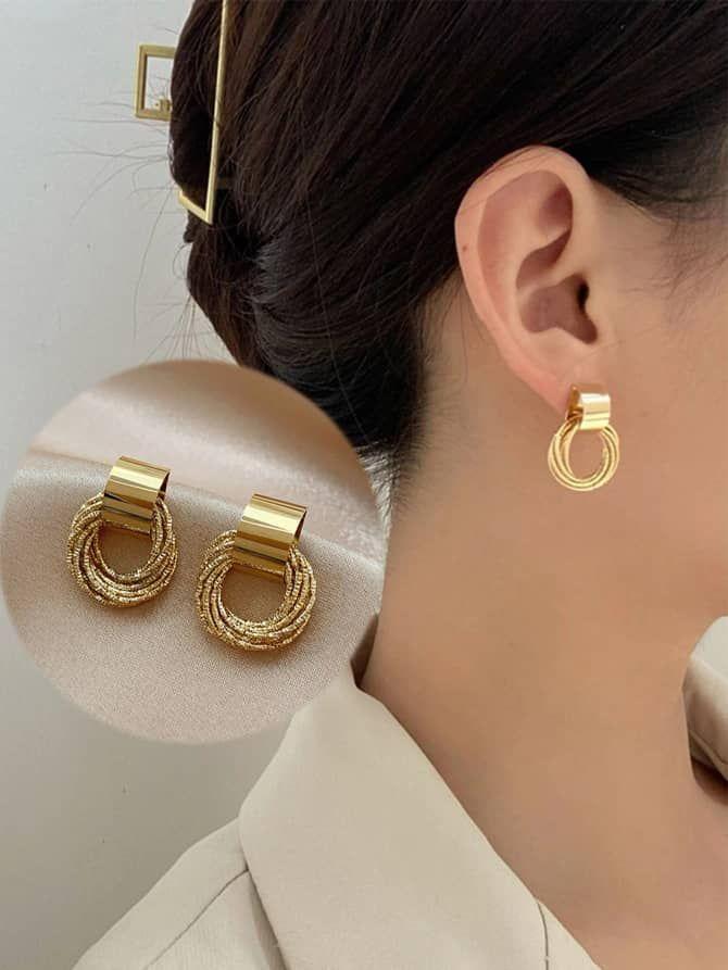 Boucles d’oreilles en zinc – Couleur dorée