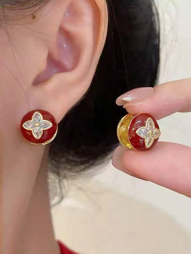 Boucles d’Oreilles en Acier Inoxydable – Rouge