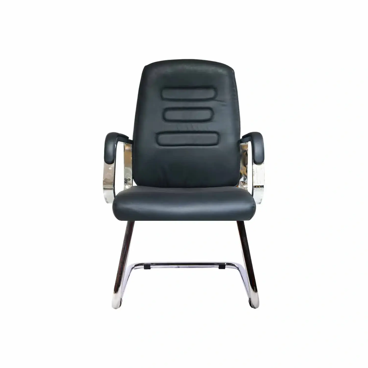 Chaise visiteur en similicuir SP975D - Noir