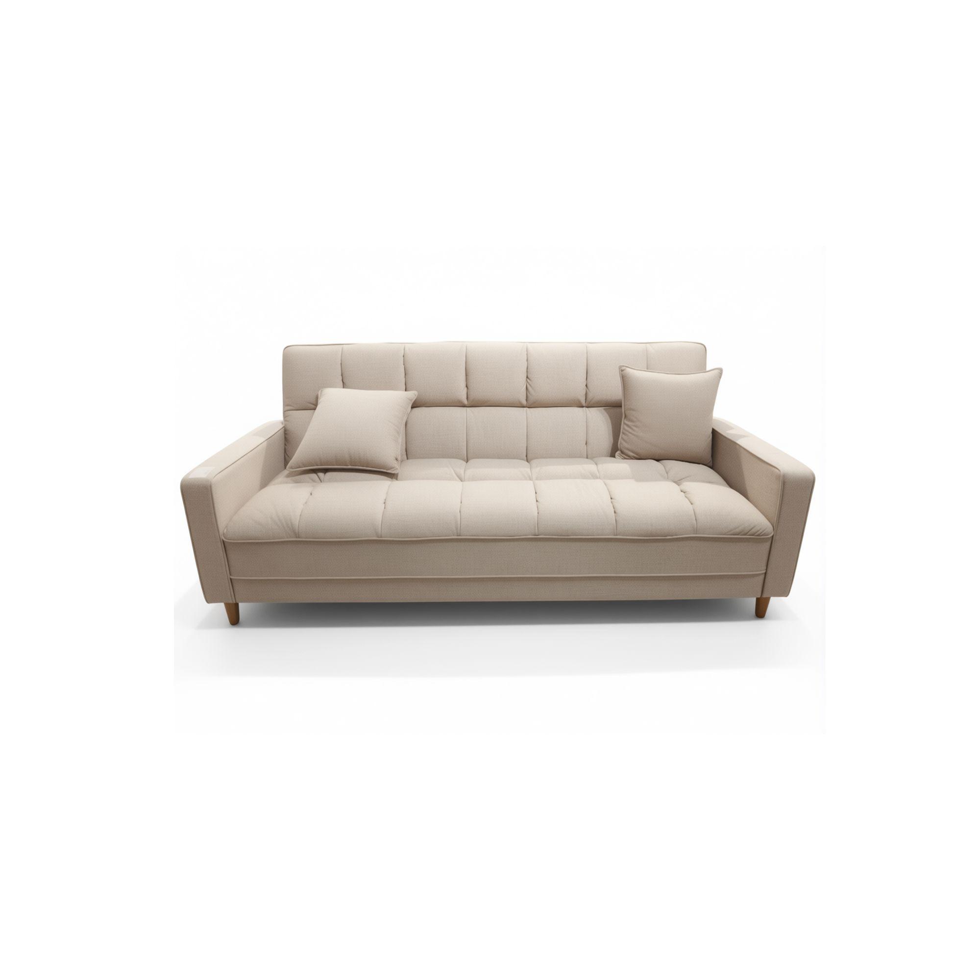 Canapé 3 places en tissu avec 2 coussins S6830 - Marron clair