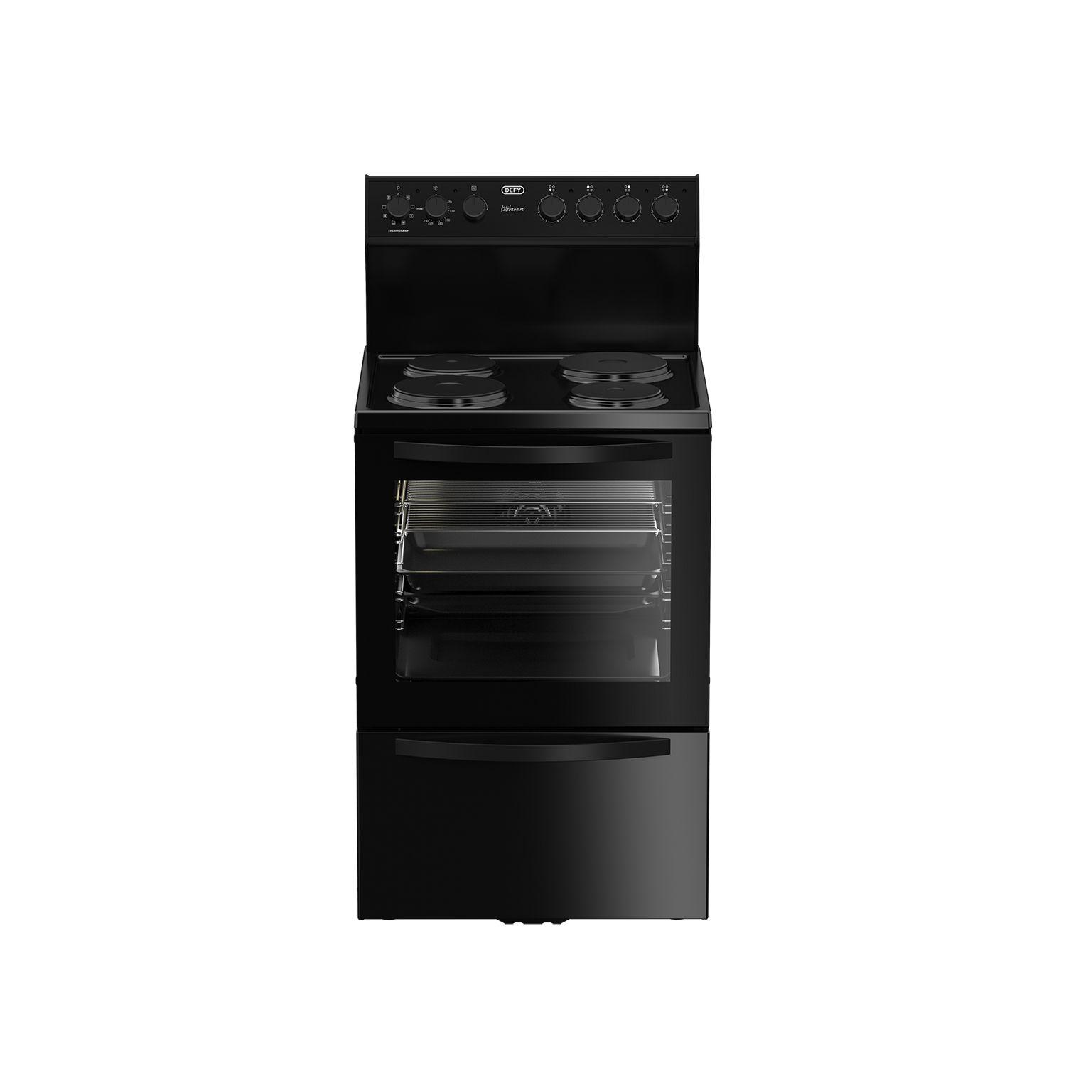 Cuisinière électrique Defy DSS697 4 plaques 60x60 cm - Four 72 L, noir