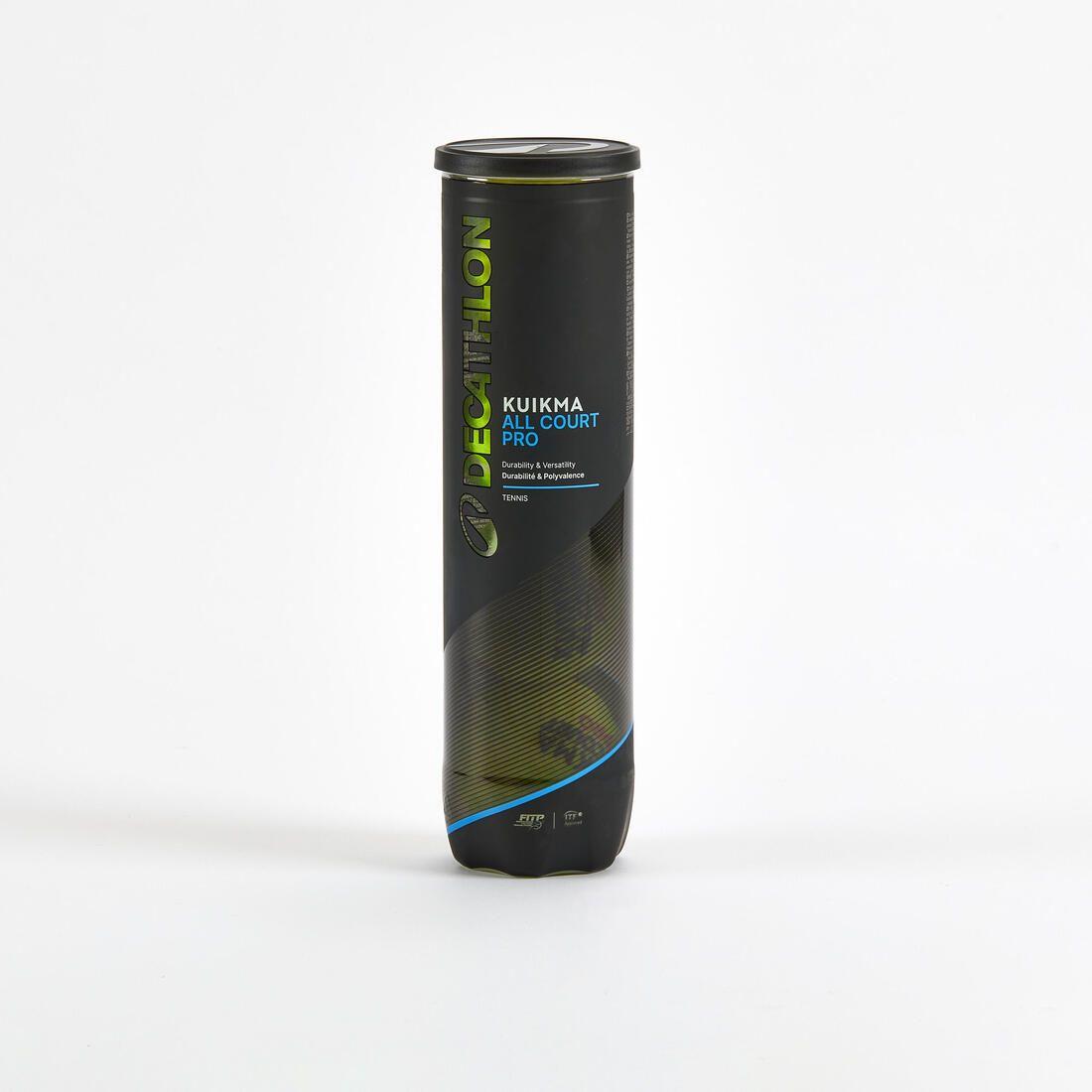 Balle de tennis polyvalente tube de 4, Kuikma all court pro