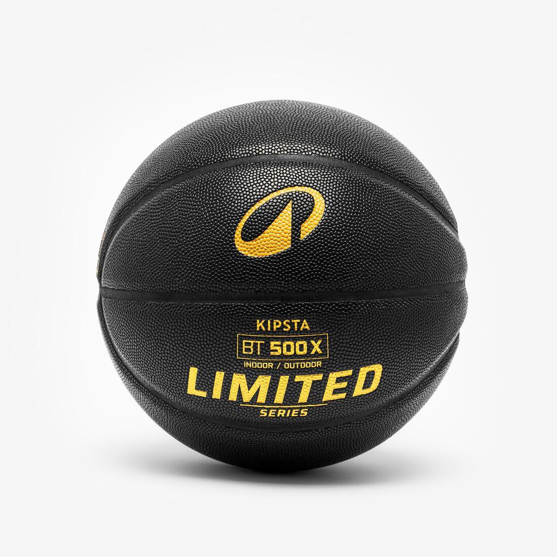 Ballon de basketball taille 7 - GRIP MATCH BT500X noir or