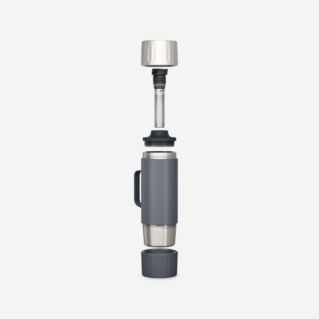 Bouteille inox isotherme avec filtre à thé 1,5L, de randonnée et camping