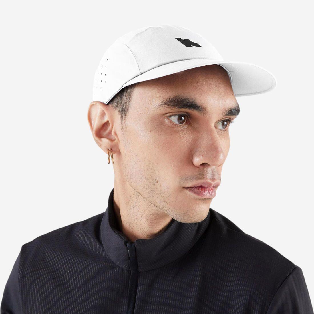Casquette running Homme Femme, Kiprun ultra légère blanc et
