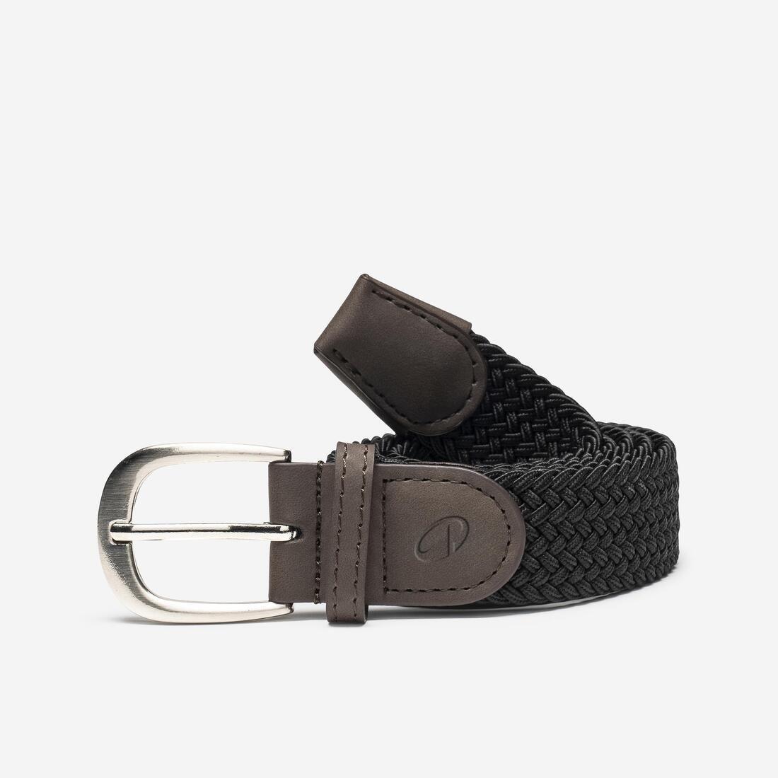 Ceinture golf tressée élastique & extensible, noire