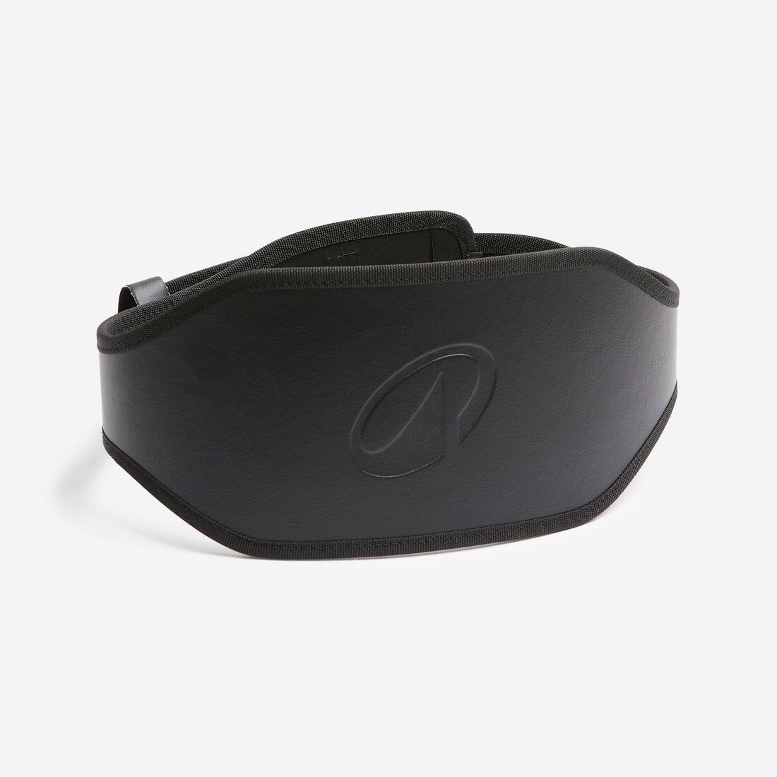 Ceinture lombaire de musculation en cuir résistante, noire