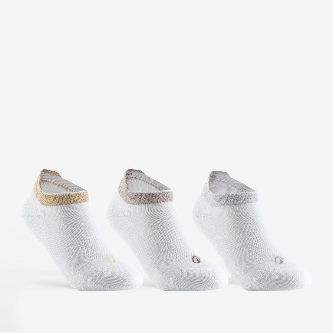 Chaussettes de sport enfant basses artengo rs 160 blanc marine lot de 3