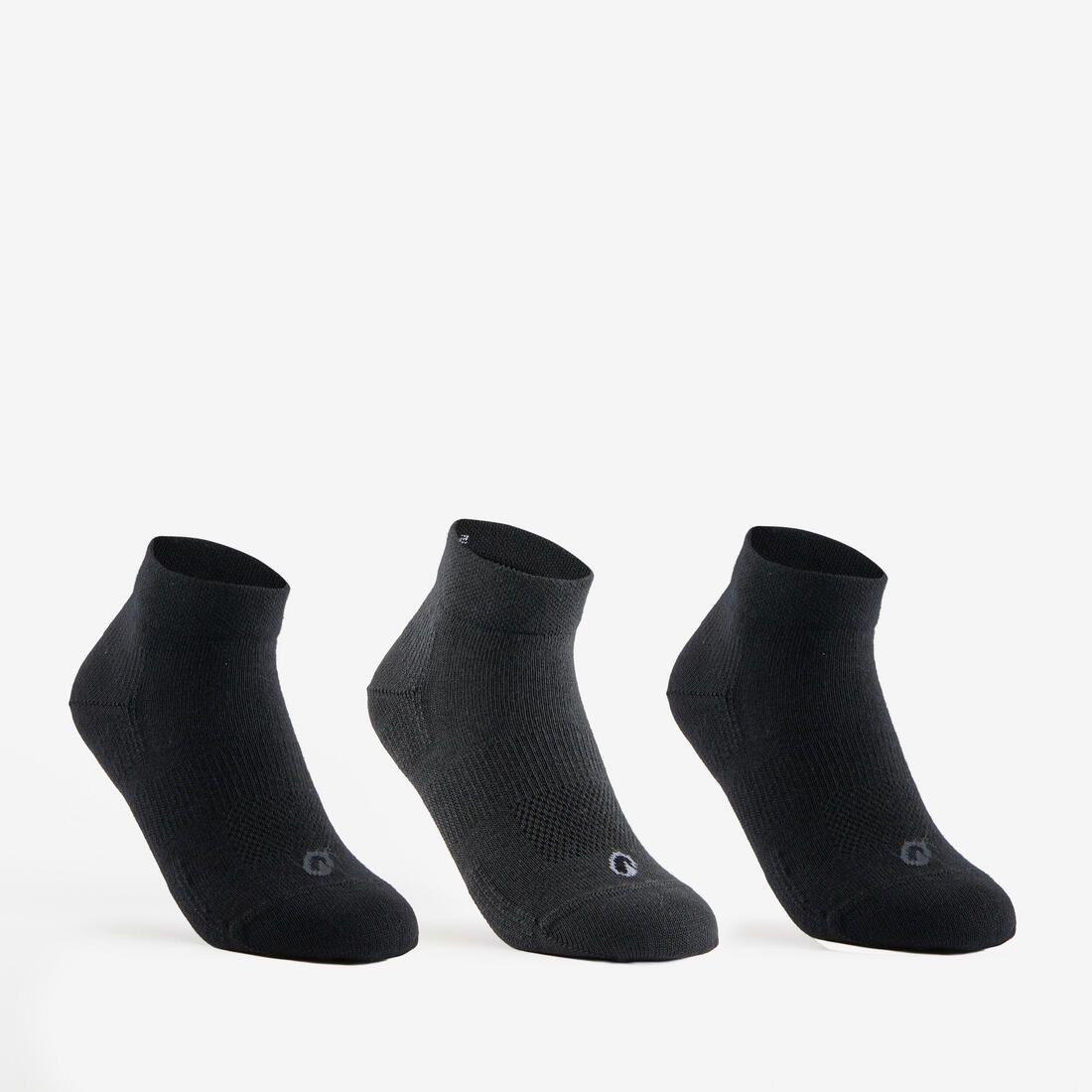 CHAUSSETTES DE SPORT ENFANT MI-HAUTES RS 160 BLANC MARINE LOT DE 3