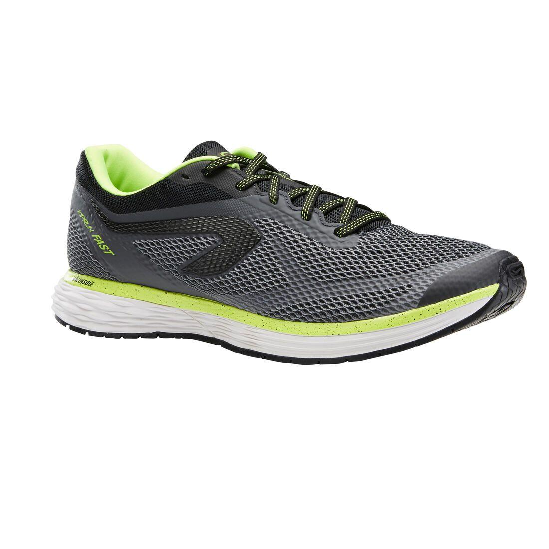 CHAUSSURE DE RUNNING HOMME KIPRUN FAST 2 GRIS JAUNE