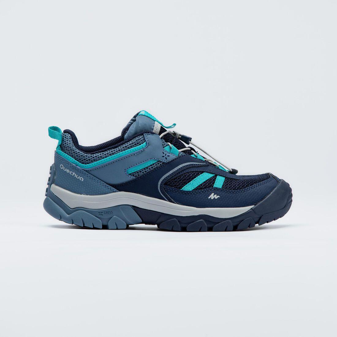 Chaussures de randonnée montagne basses lacet fille Crossrock bleues 35-38