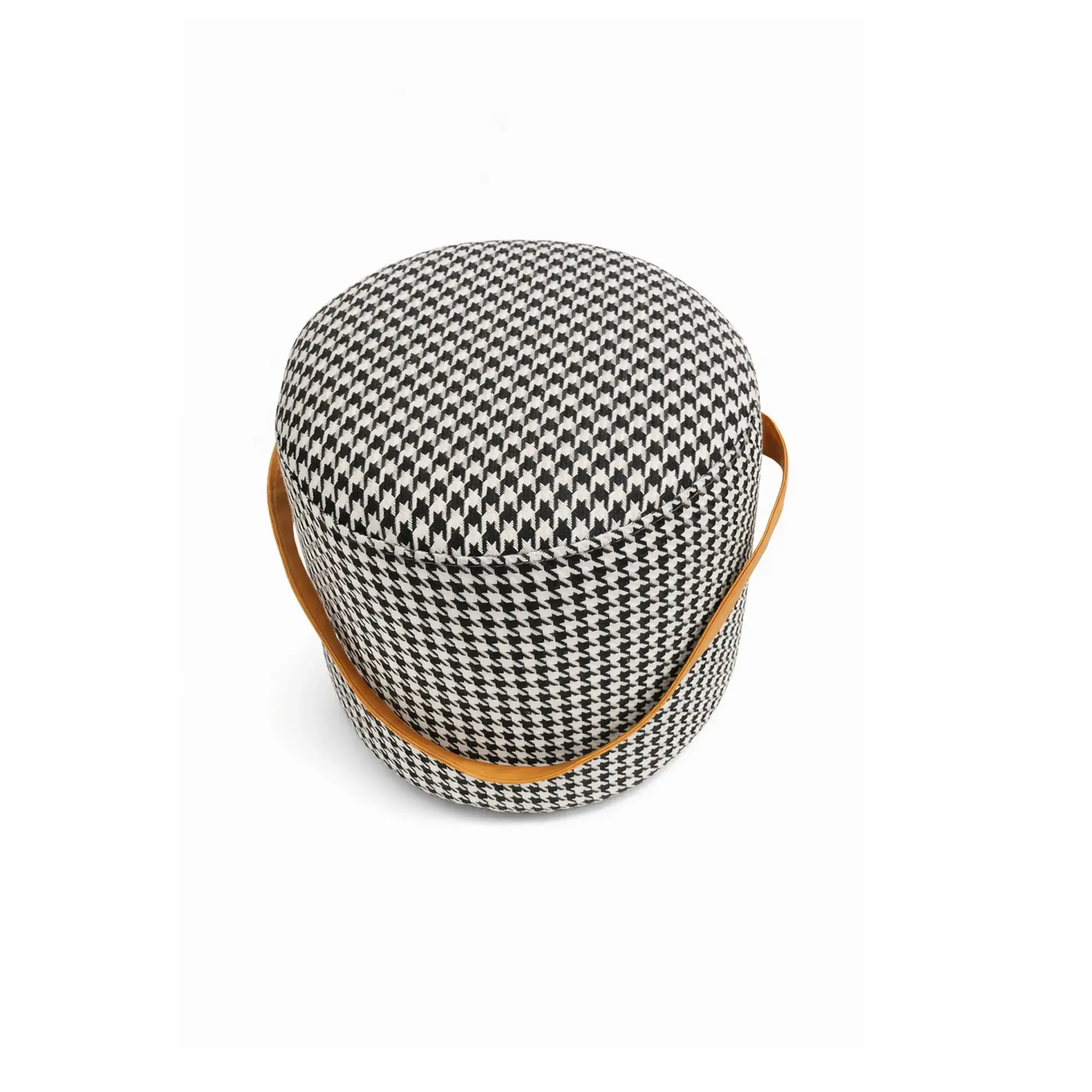 Pouf rond en tissu - Blanc