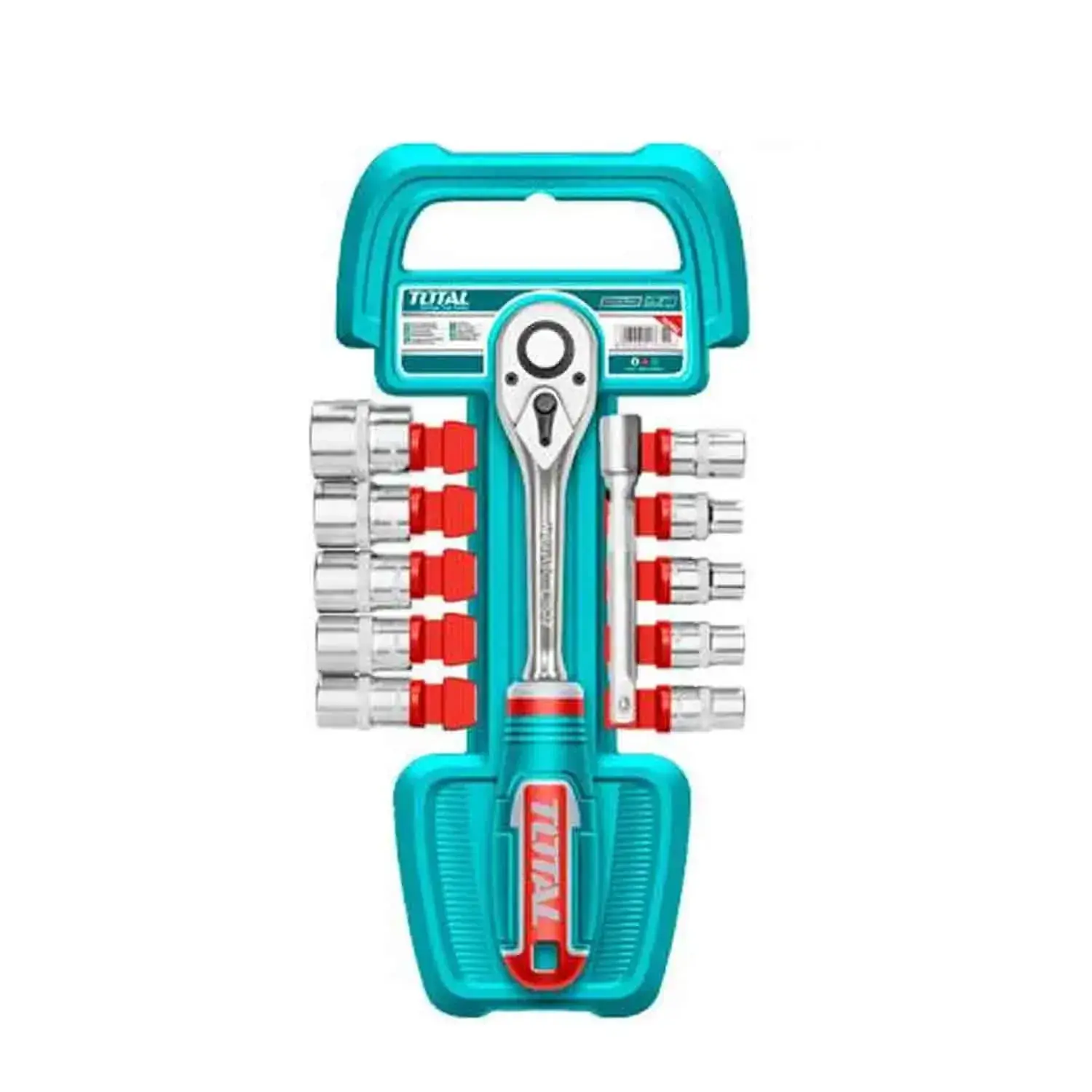 Coffret de douilles 1/2" Total 12 pièces avec cliquet 72 dents THT141121