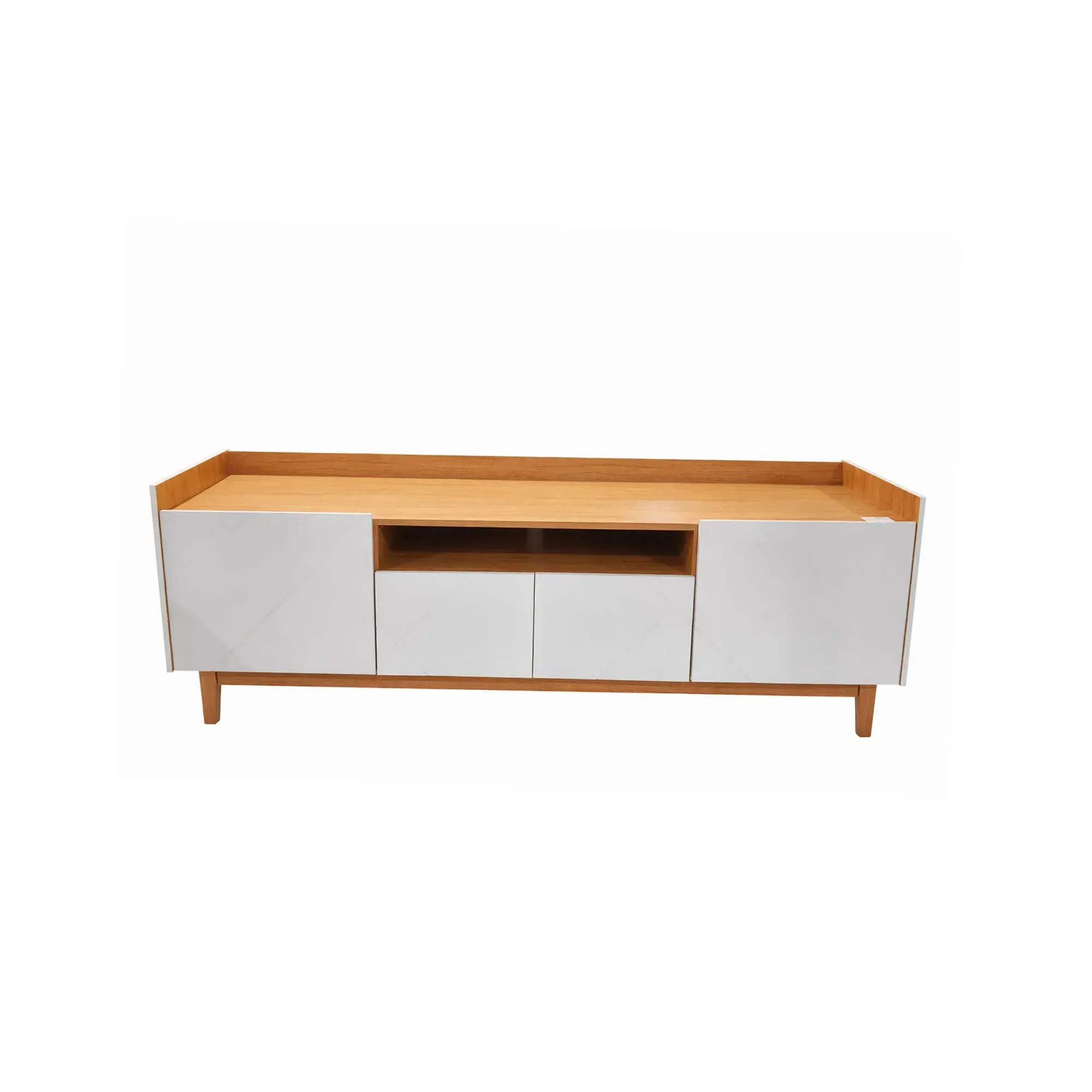Meuble TV en bois Adria 1,80 m - Blanc / cèdre