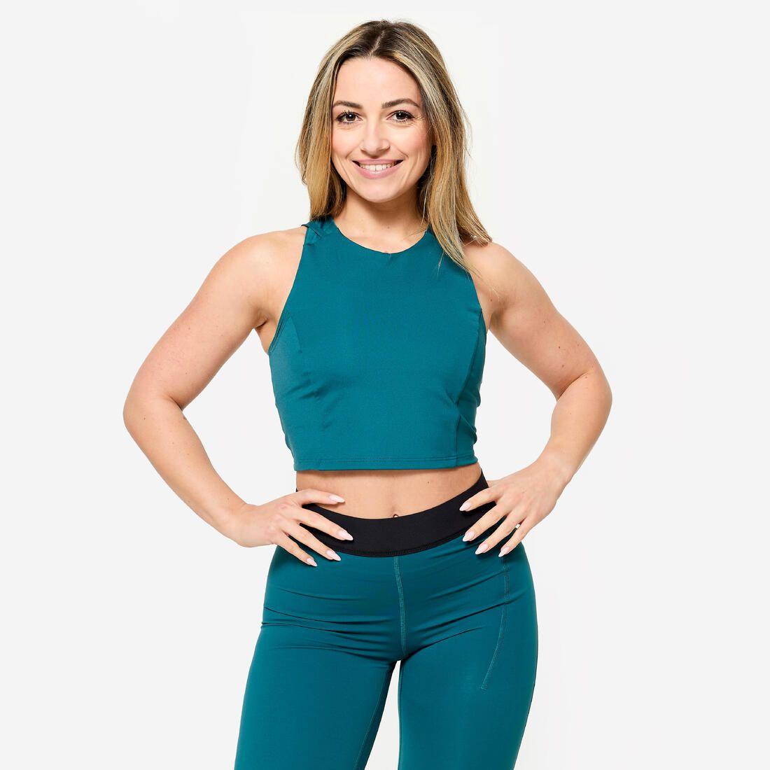 Débardeur de fitness crop-top moulant femme