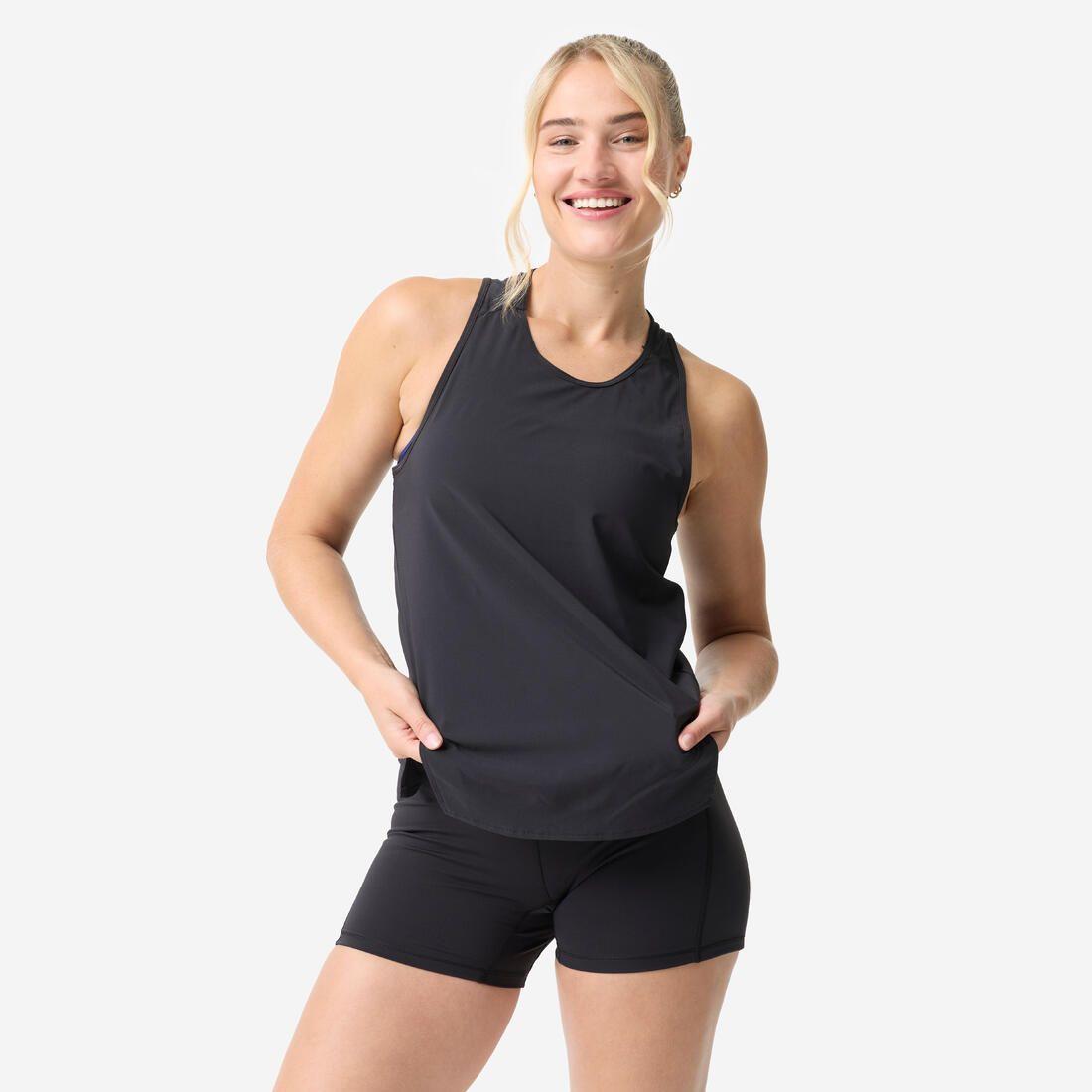 Débardeur de sport fluide et respirant femme, noir