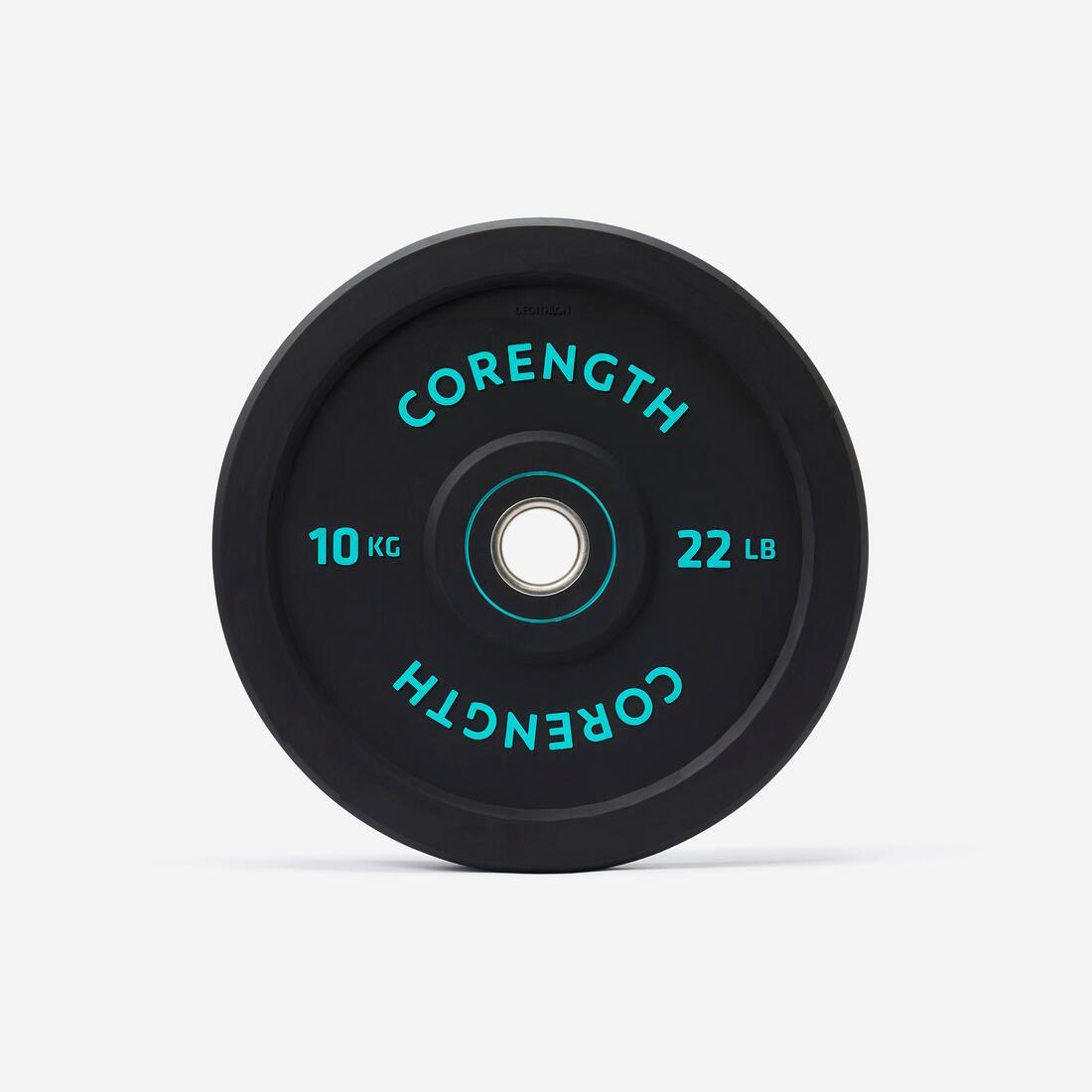 Disque bumper d'haltérophilie 10 kg, diamètre intérieur 50 mm