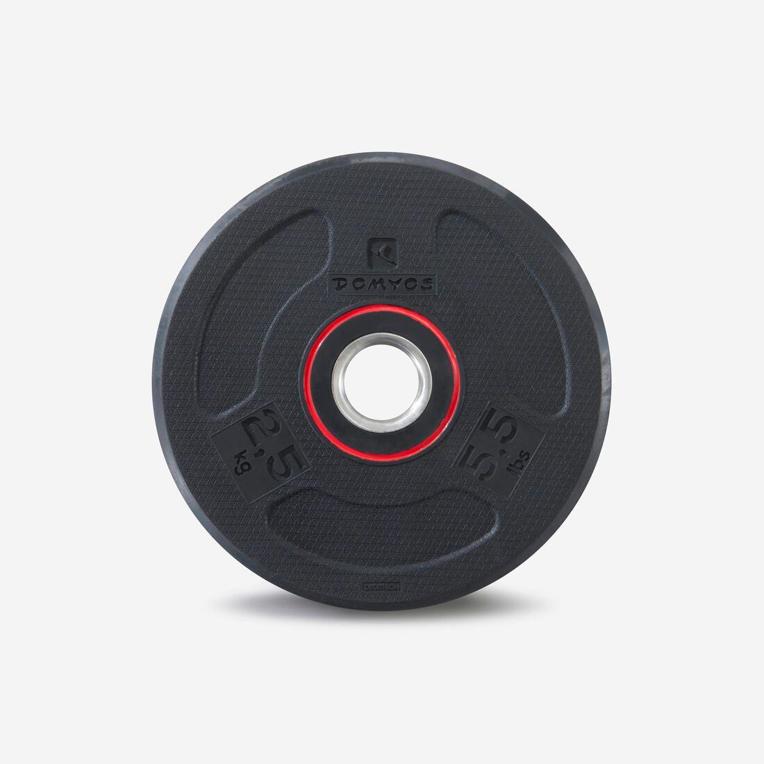 Disque musculation en caoutchouc 2,5kg 28mm, composé à 80 % de fonte recyclée
