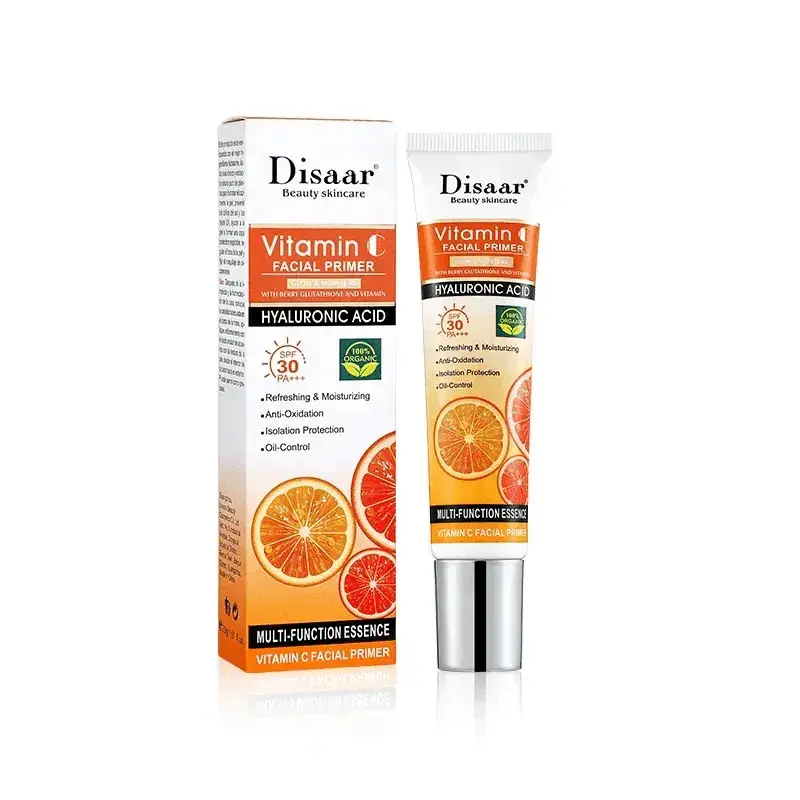 DISAAR Vitamine C & Acide Hyaluronique – Base de Maquillage SPF 30 PA+++ 30 g