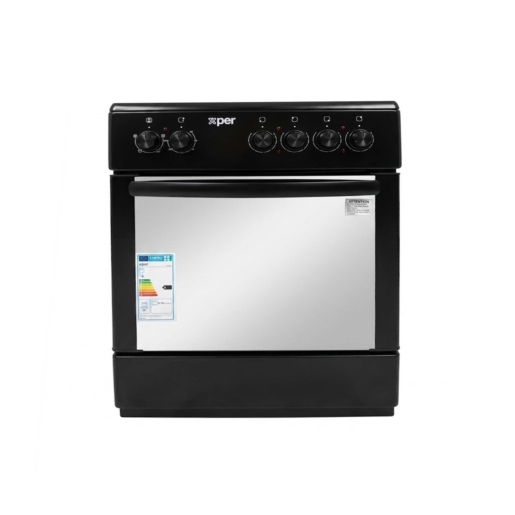 Cuisinière électrique Xper 7040EVB 4 plaques vitrocéramiques 60x60 cm - Noir