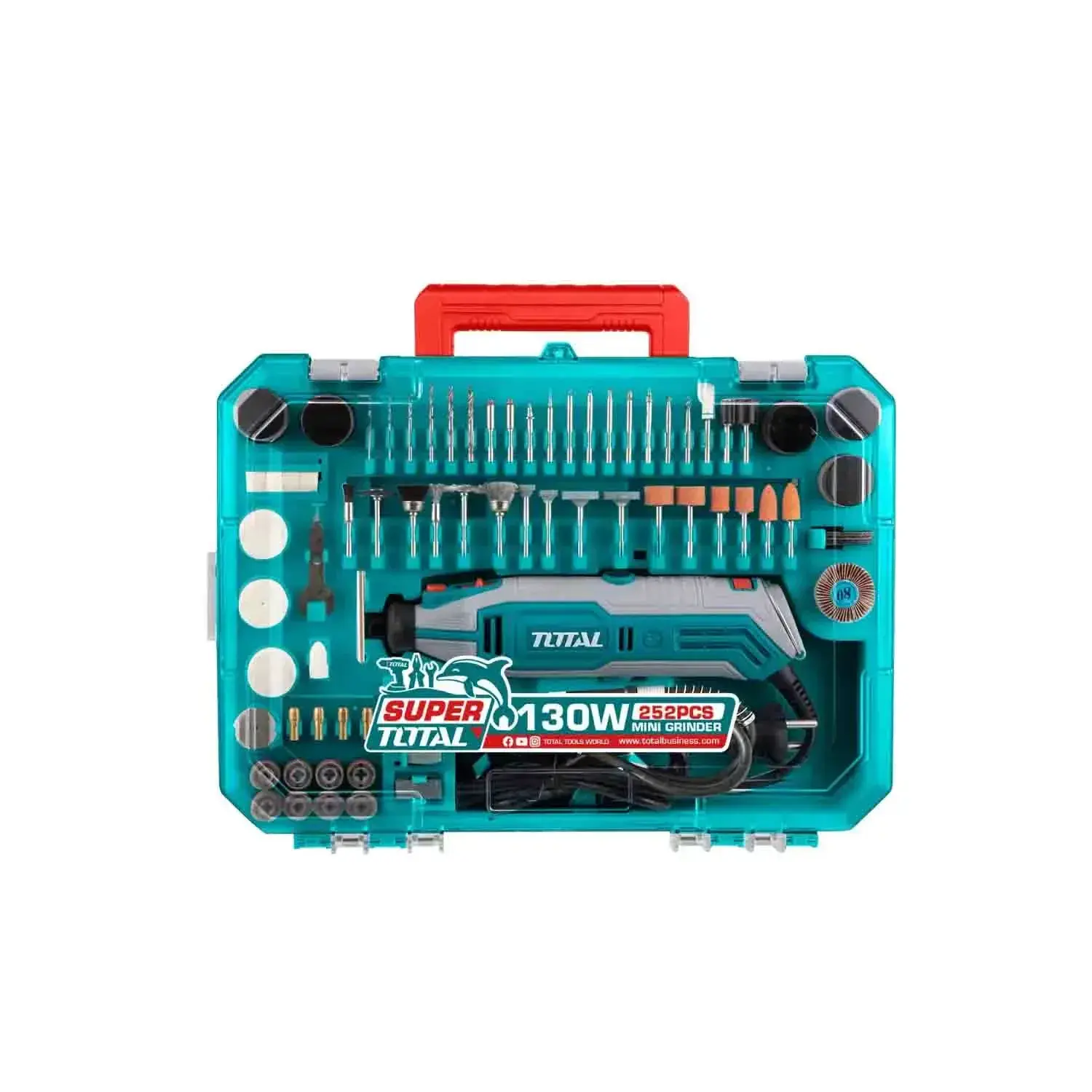 Mini perceuse multifonction Total 130 W avec 252 accessoires TG5133261