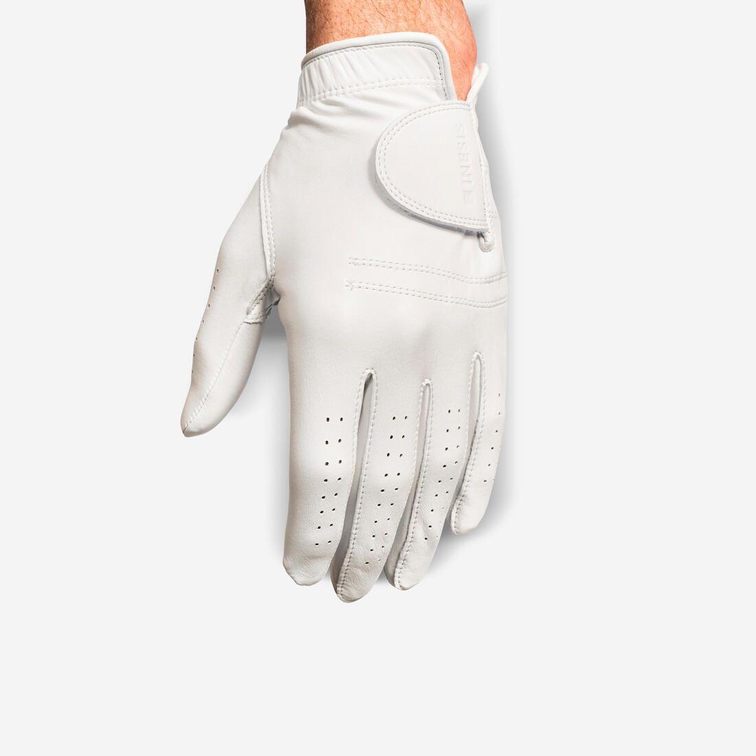 Gant de golf cabretta homme main gauche pour droitier, Tour blanc