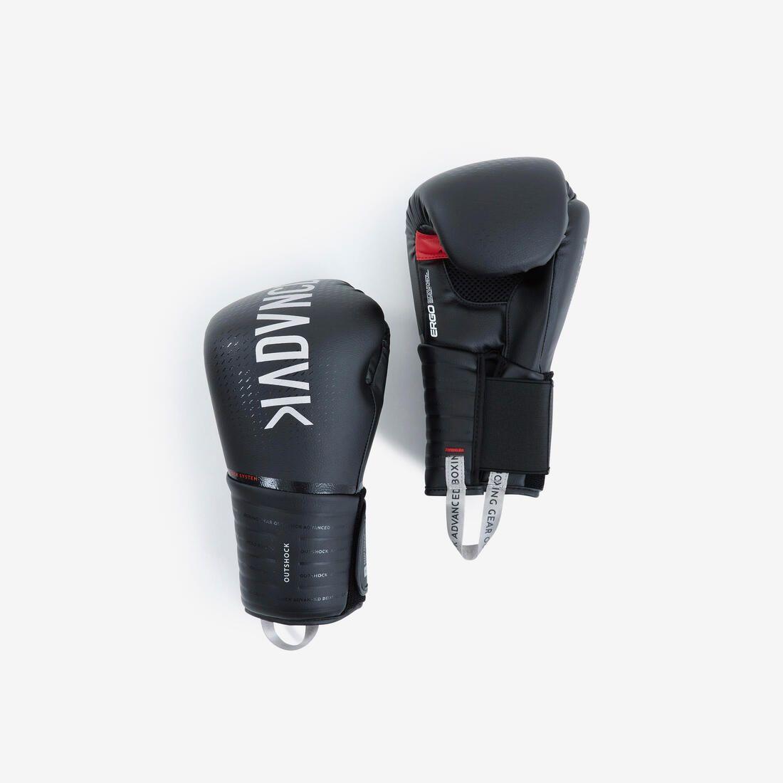 Gants de boxe avec maintien articulaire du poignet, noir