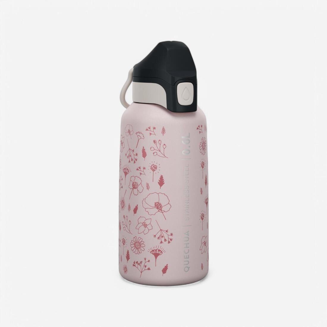 Gourde inox enfant 0,6L avec bouchon instantané, composée à 75% d'acier recyclé