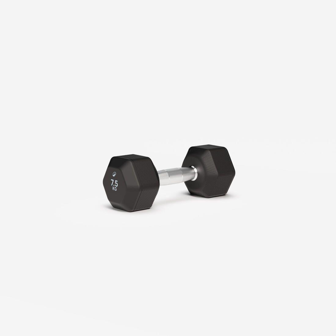 Haltère de crosstraining et musculation Dumbbell hexagonale 7,5kg, noir