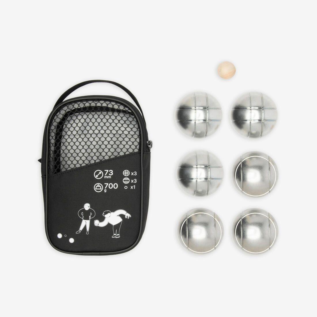 Jeu de 6 boules de pétanque loisir 100