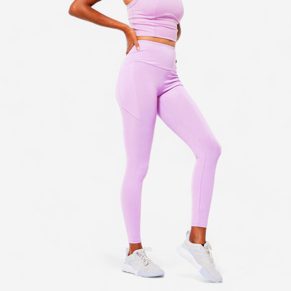 Legging de sport en coton taille haute avec poche de téléphone femme