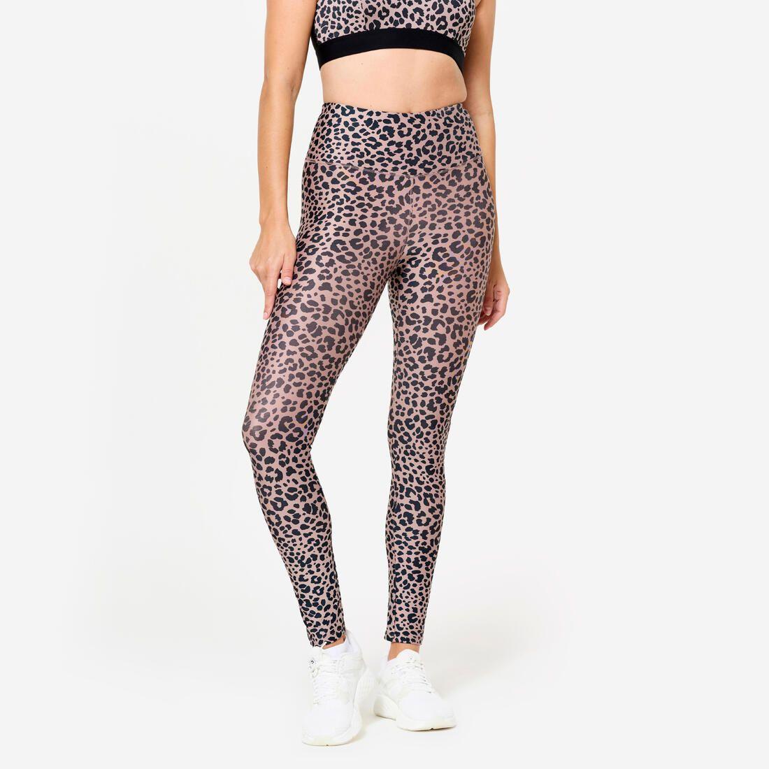 Legging de sport taille haute et respirant femme, imprimé gris foncé