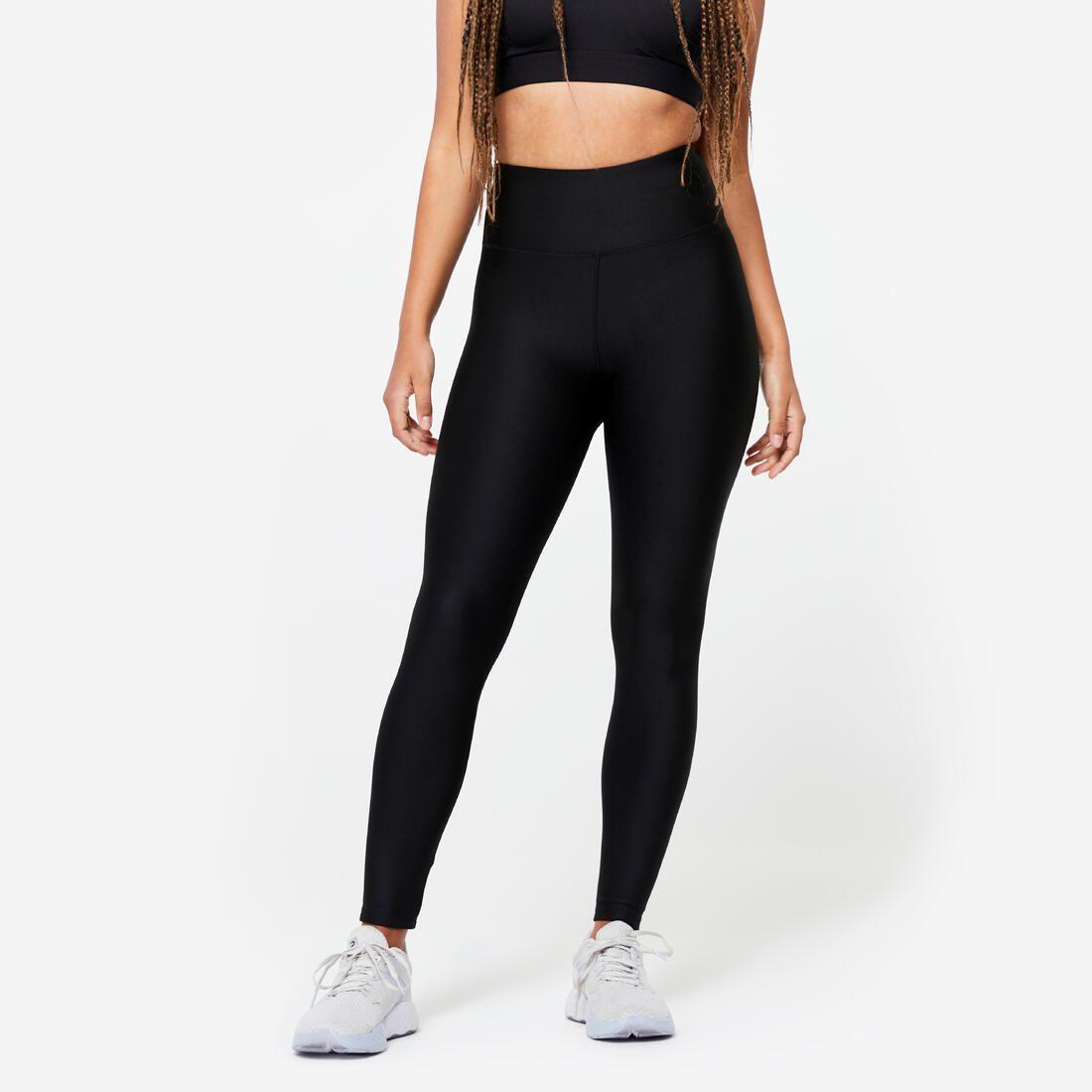 Legging de sport taille haute et respirant femme, noir