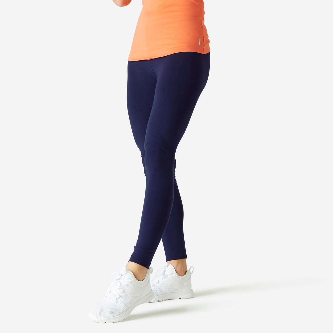 Legging fitness long coton extensible ceinture basse femme - Salto gris foncé ch