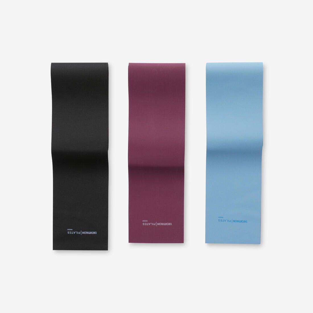 Lot de 3 élastiques de pilates - résistance 2, 3 et 4kg