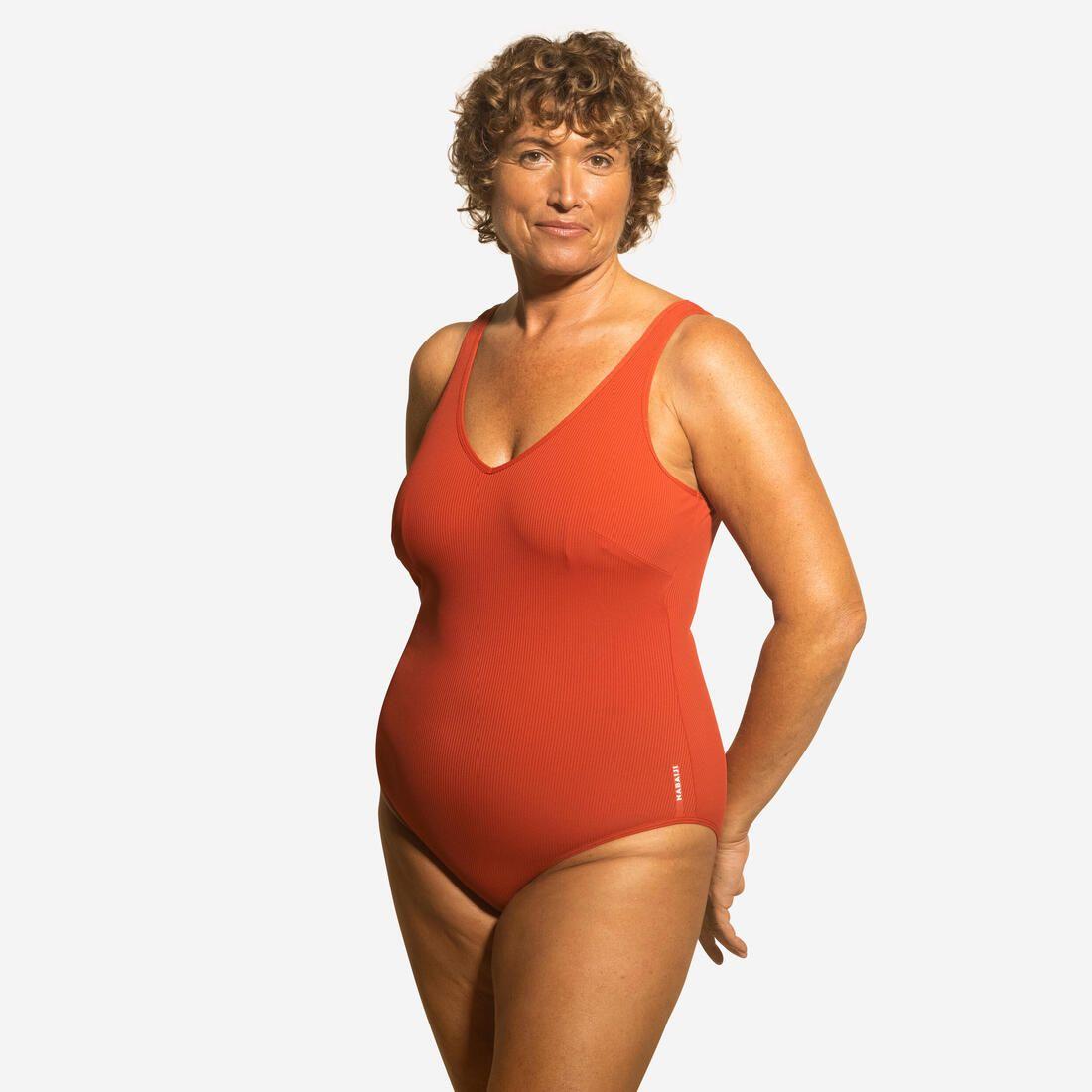 Maillot de bain 1 pièce aquagym femme Ines corail