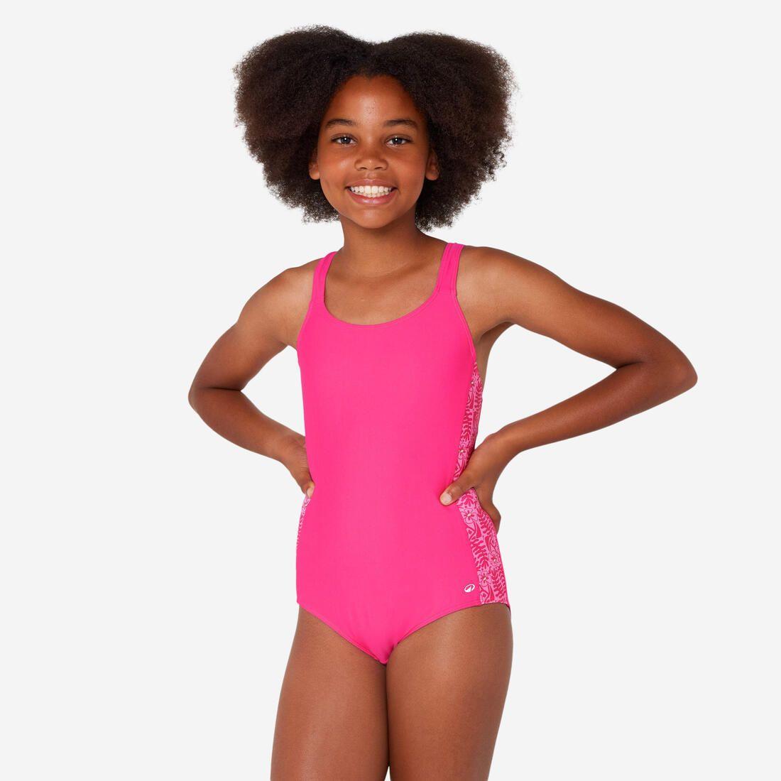 Maillot de bain 1 pièce natation Fille enfant - 100 Viki rose