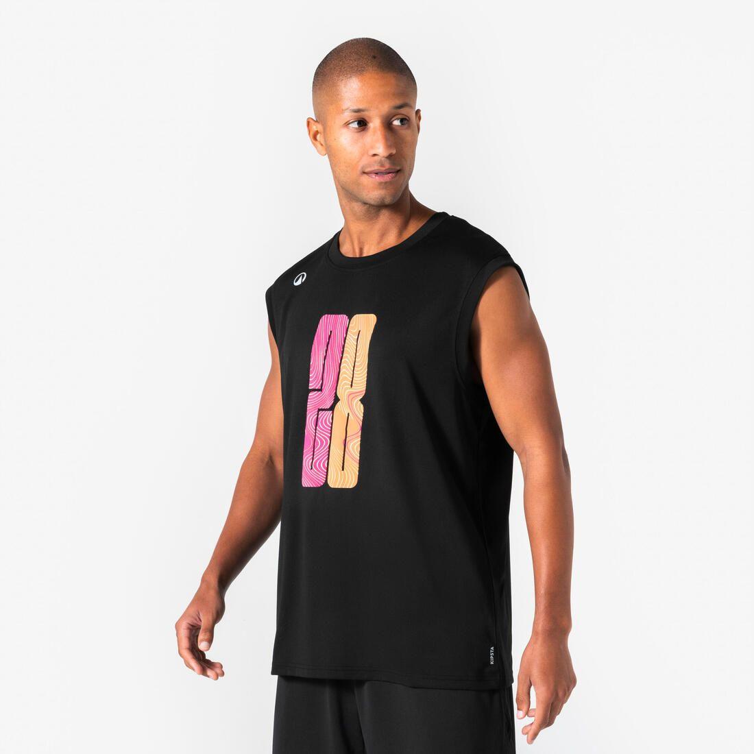 MAILLOT DE BASKETBALL SANS MANCHE HOMME/FEMME - FAST 500 NOIR