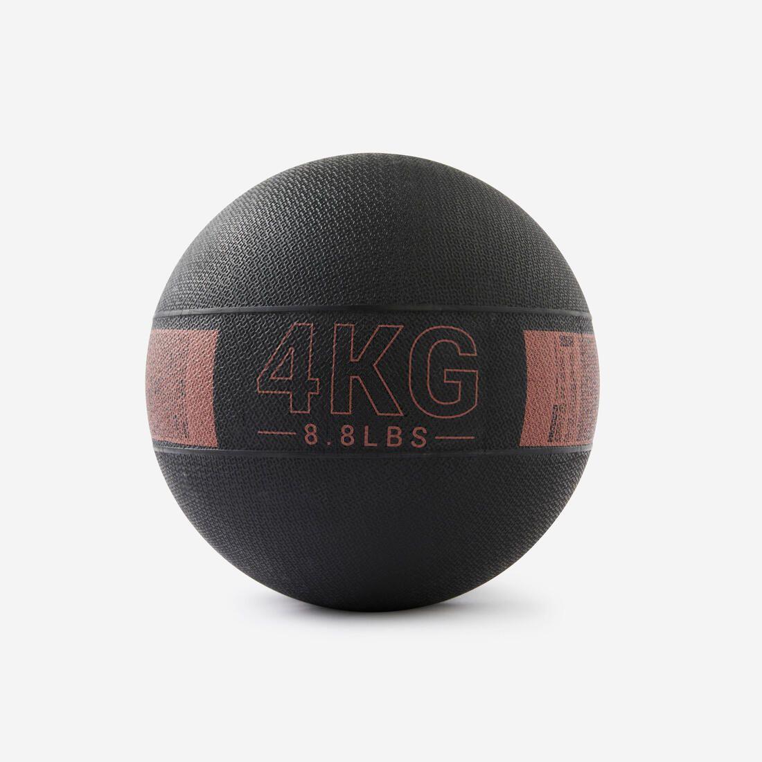 Medecine Ball 4kg caoutchouc - sépia