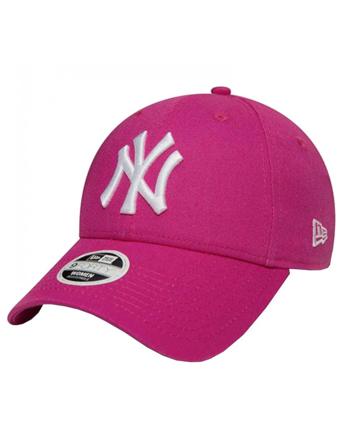 Casquette New Era 9FORTY Fashion Essential – New York Yankees – Fuchsia / Blanc
