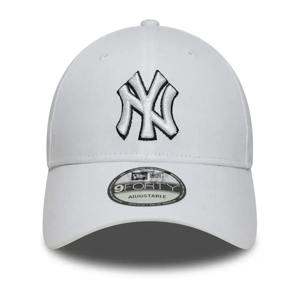 Casquette New Era 9FORTY Outline – New York Yankees – White