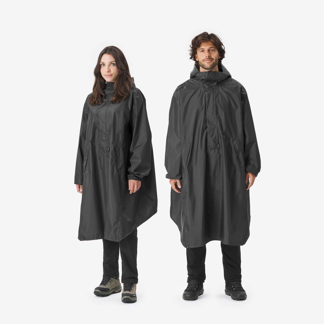Poncho pluie de randonnée - MT500 - 60L - Noir