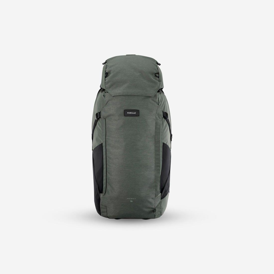 Sac à dos de voyage ouverture valise 70+6L homme, Travel 900 vert kaki