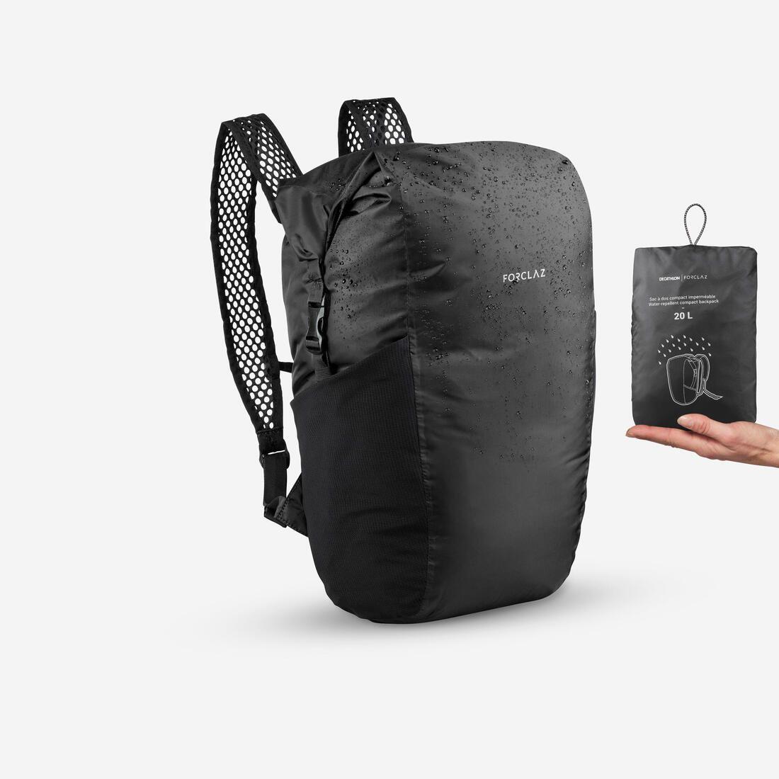 Sac à dos de poche pliable et imperméable 20L, Travel noir