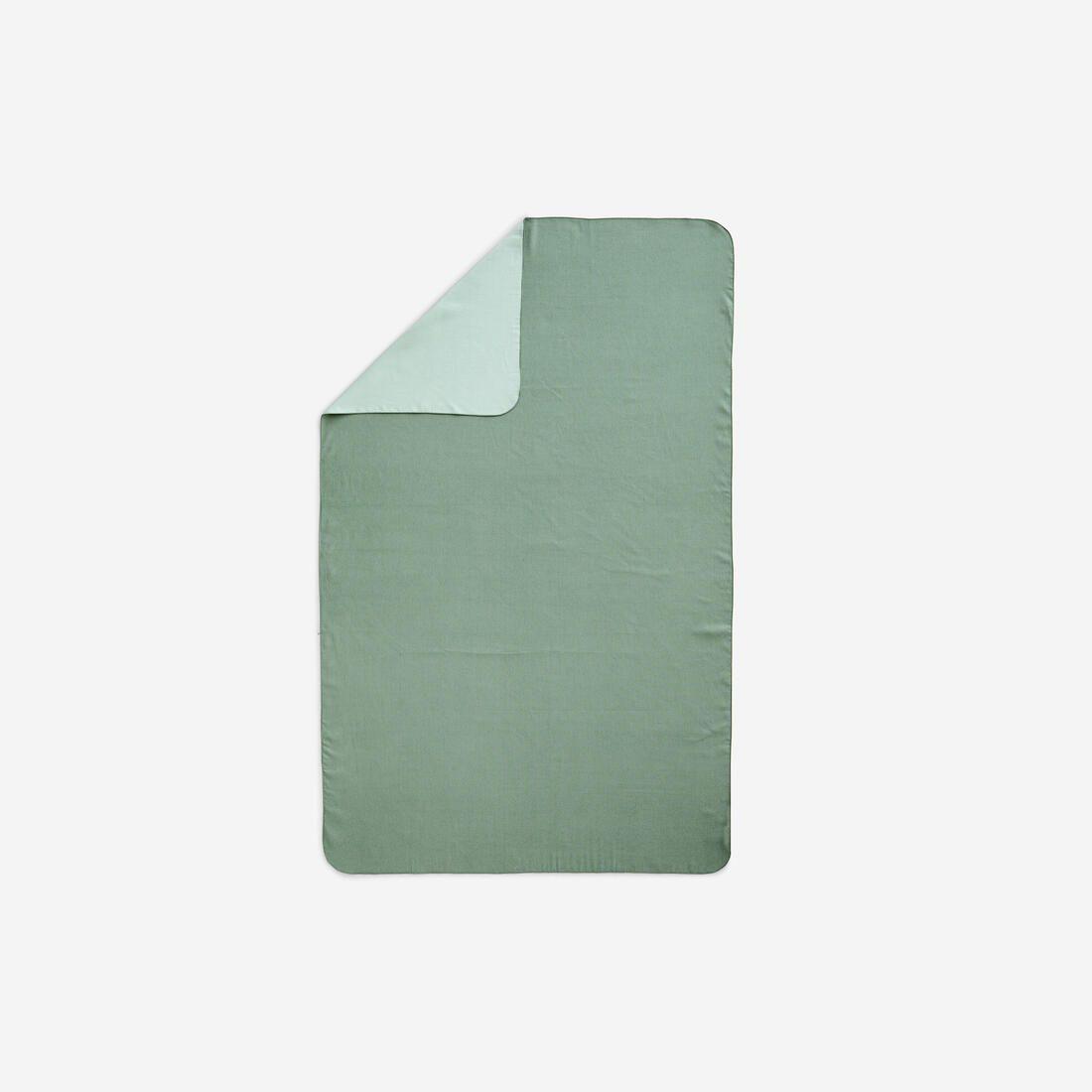 Serviette de bain microfibre côtelée vert foncé taille xl 110 x 175 cm