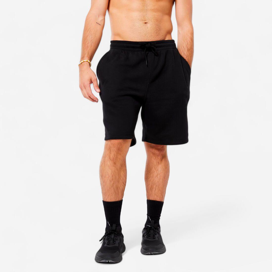 Short de fitness en molleton avec poches homme