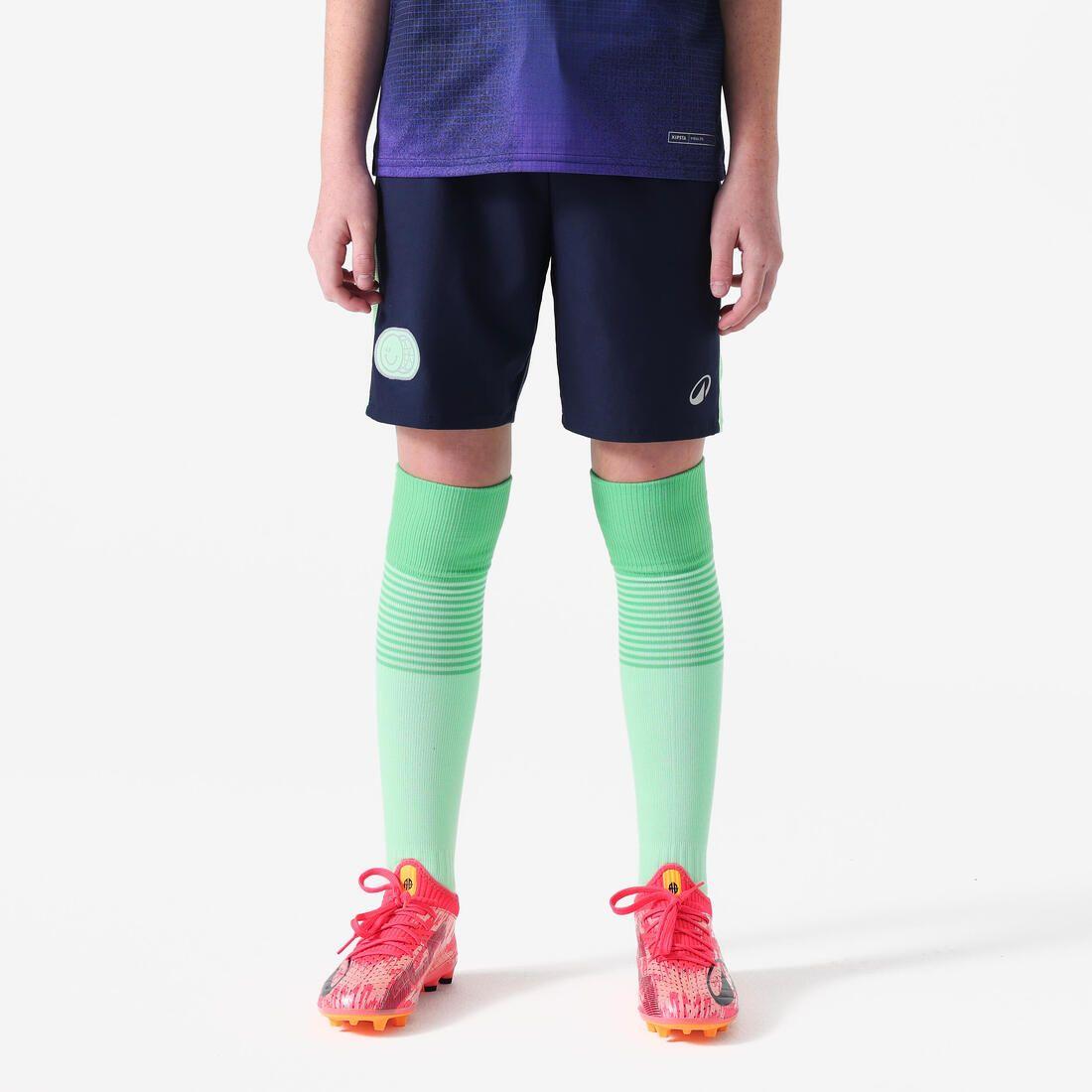 SHORT DE FOOTBALL ENFANT VIRALTO KIDS BLEU BANDE
