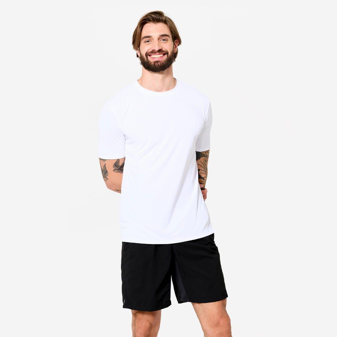 T-shirt de fitness stretch homme, blanc