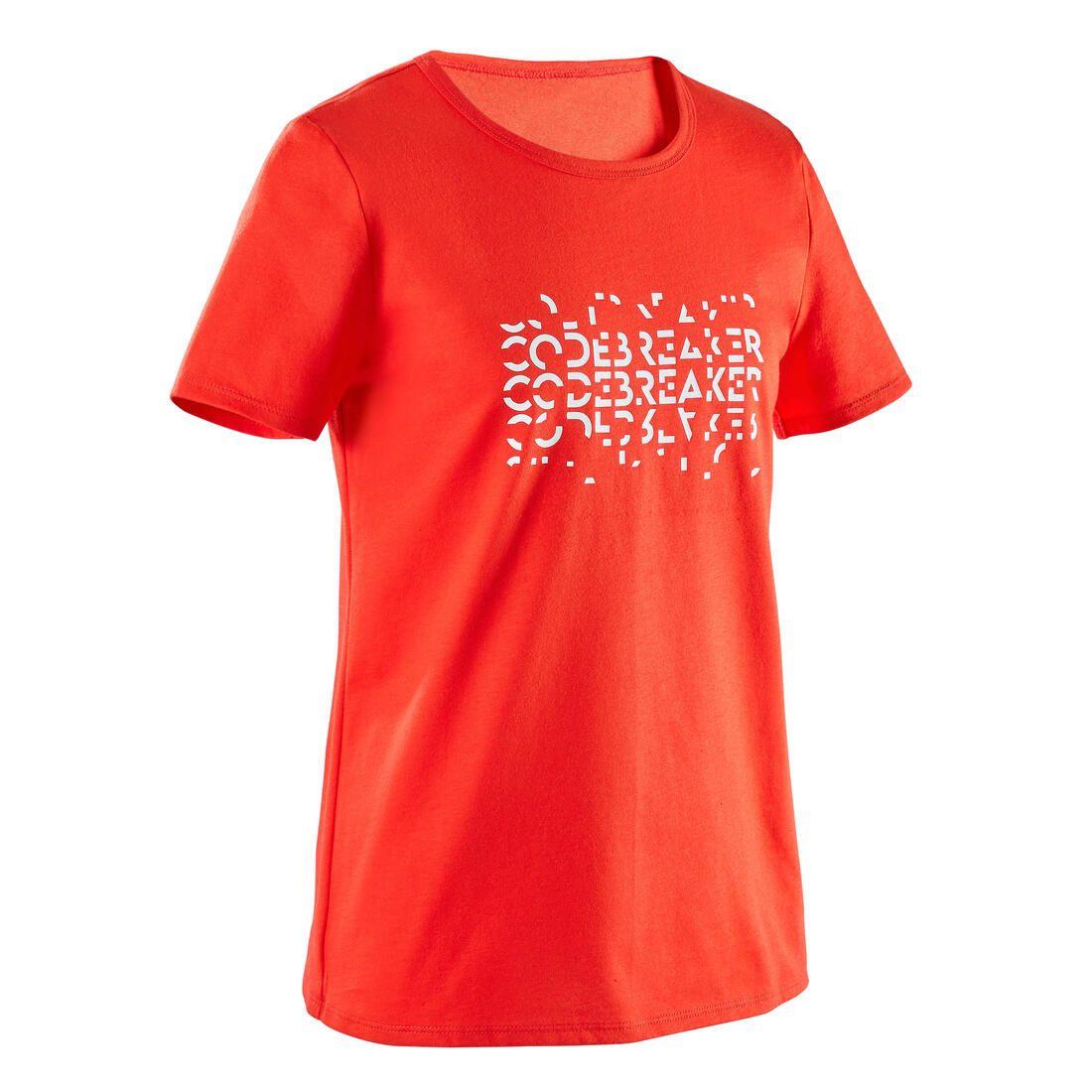 T-shirt enfant coton - Basique bleu jean avec imprimé