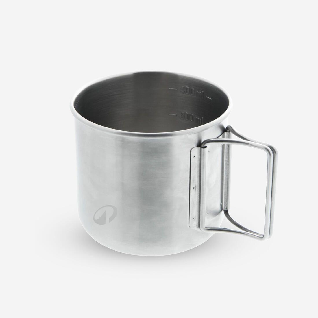 Tasse 500 acier inox 0,4L, pour la randonnée et le camping.